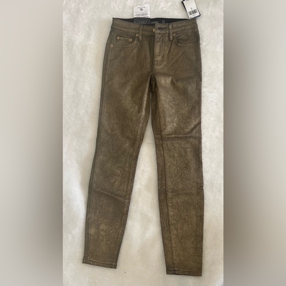 Ralph Lauren High Rise Skinny Ankle Golden (Bronze) Jeans - Picture 1 of 10